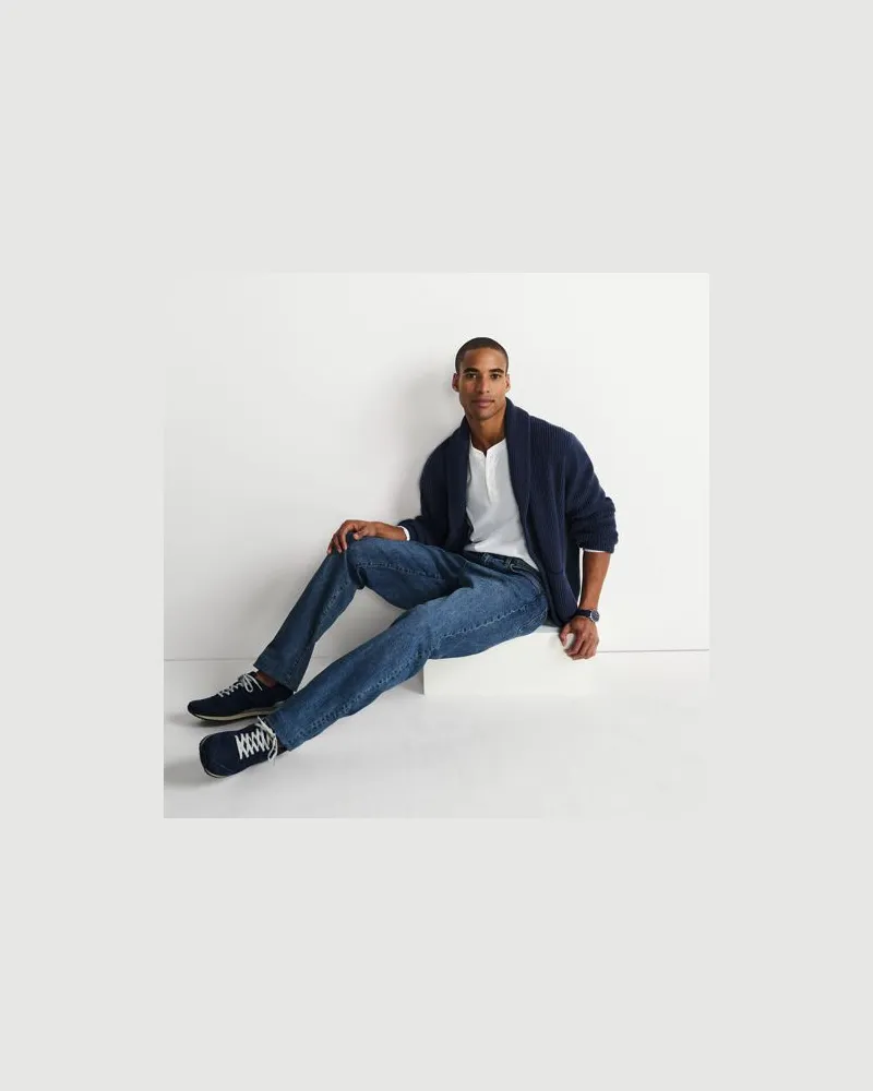 Lands' End Classic Fit Denim-Jeans mit Stretch, in Wunschlänge, Herren, Größe regular, Blau, Baumwoll-Mischung, by Blau