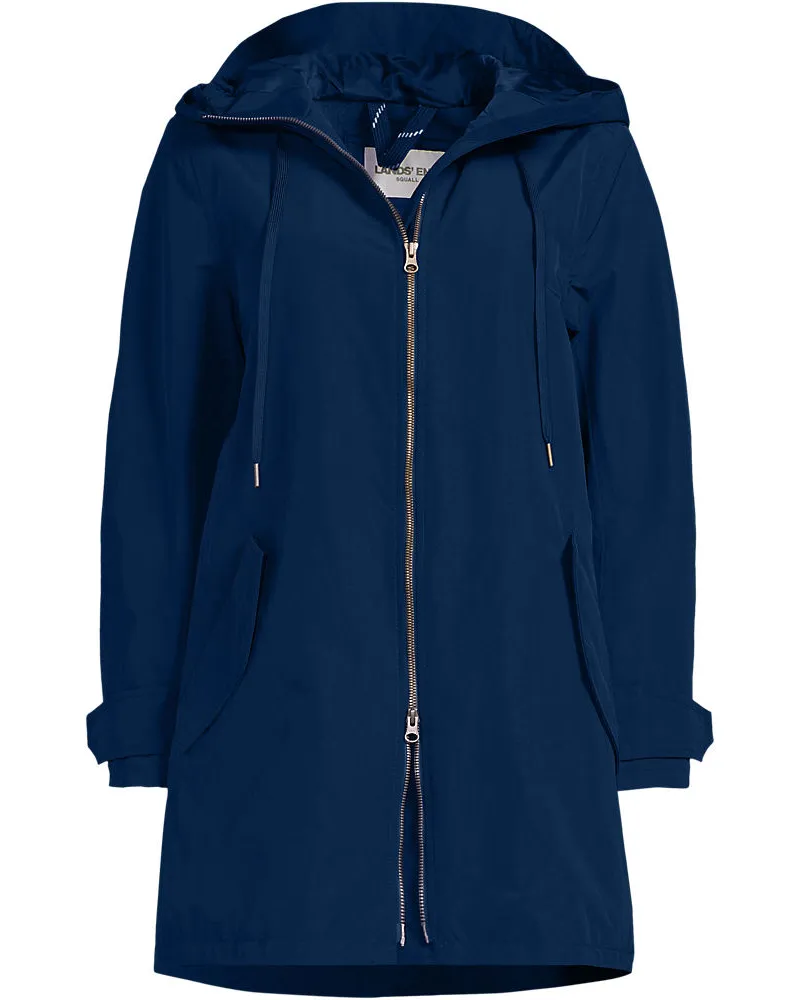 Lands' End Squall Regenjacke in A-Linie, Damen, Größe plus, Blau, Nylon, by Blau