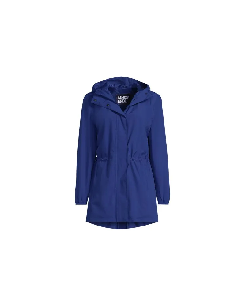 Lands' End Wasserdichte Regenjacke mit Packfach, Damen, Größe:32-34 regular, Blau, Polyester, by Blau