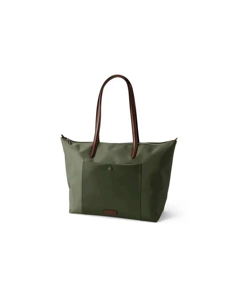 Lands' End Wasserabweisende, verstaubare Shoppertasche, Damen, Größe:null regular, Grün, Nylon/Leder, by Grün