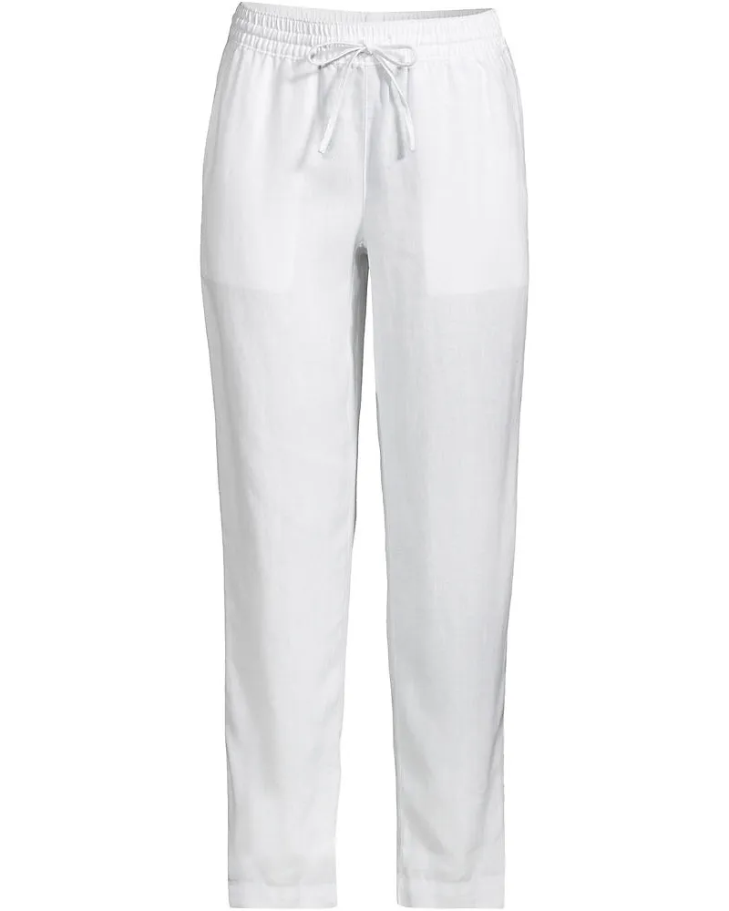 Lands' End Leinen-Jogginghose, Damen, Größe regular, Weiß, Leinen, by Weiß