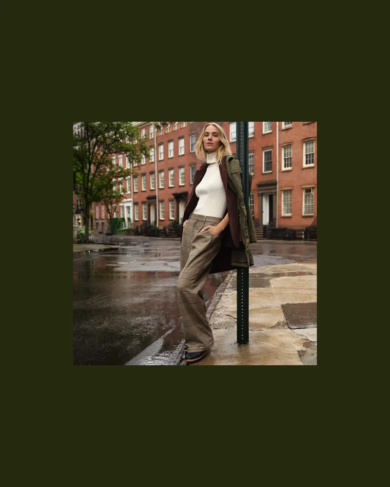 Lands' End Weite Hose aus gebürstetem Flanell, Damen, Größe regular, Braun, Viskose/Polyester-Mischung, by Braun