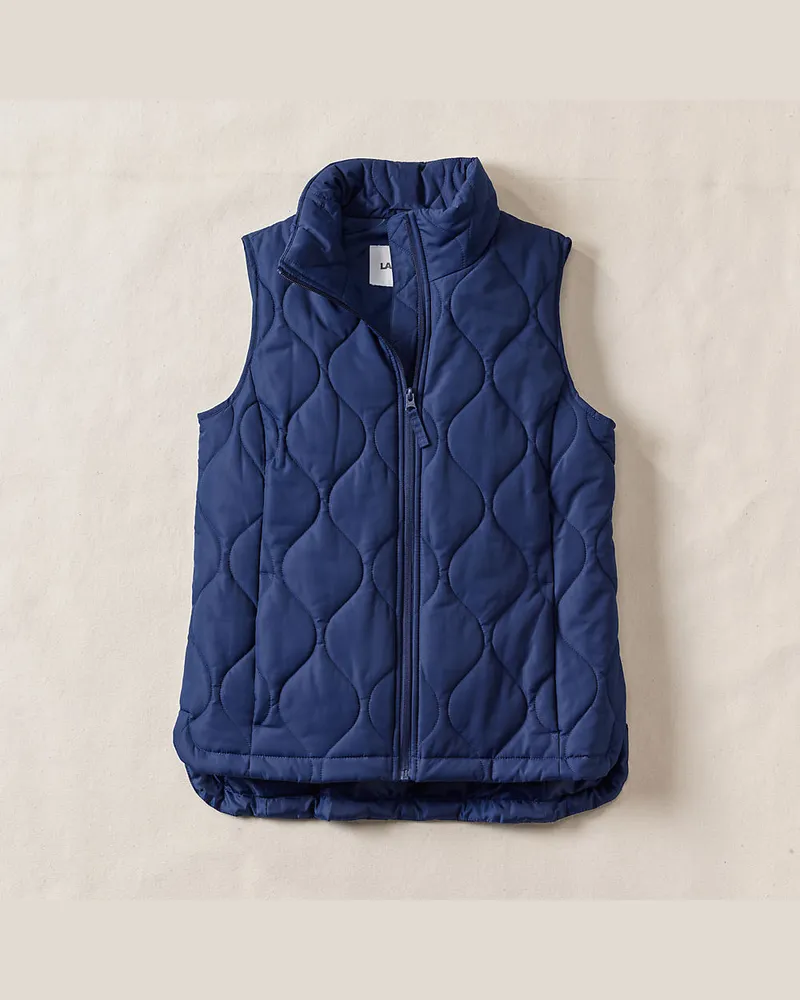 Lands' End Isolierte FeatherFree™ Steppweste, Damen, Größe plus, Blau, Polyester, by Blau