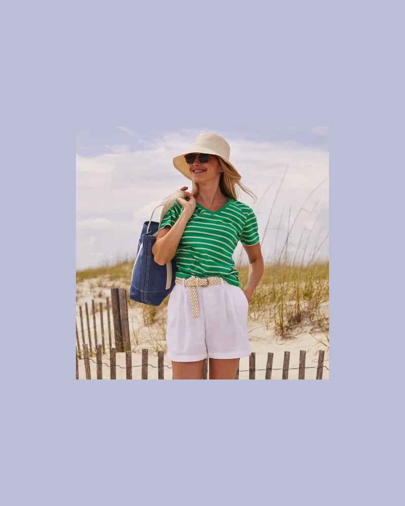 Lands' End Kurze Leinenshorts, Damen, Größe regular, Weiß, Leinen, by Weiß
