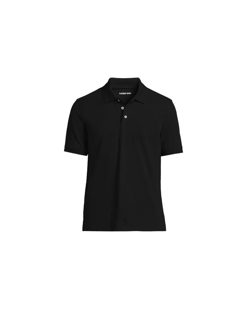 Lands' End Performance Piqué-Poloshirt, Herren, Größe:60 regular, Schwarz, Baumwoll-Mischung, by Schwarz