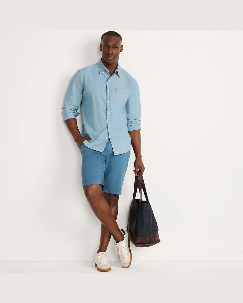 Lands' End Chino-Shorts, Slim Fit, Herren, Größe regular, Blau, Baumwoll-Mischung, by Blau