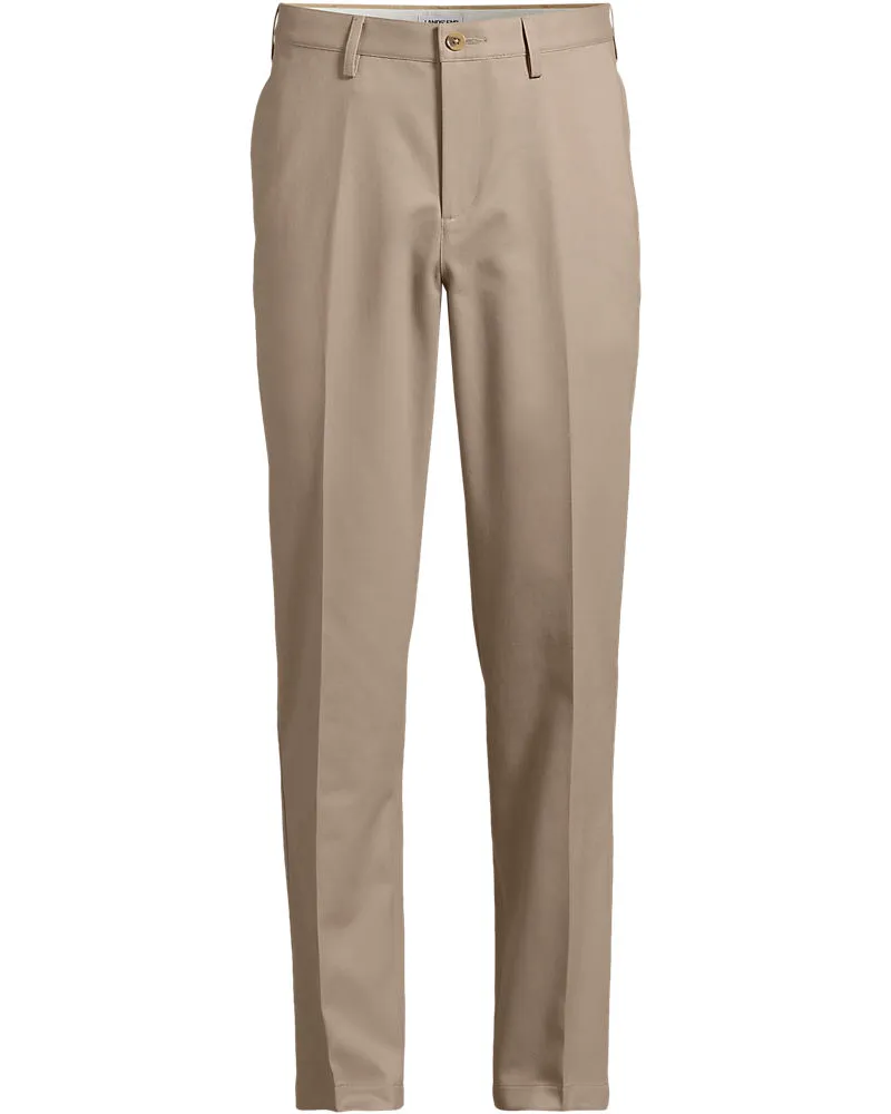 Lands' End Bügelleichte Chinohose ohne Bundfalten, Classic Fit, Herren, Größe regular, Beige, by Beige