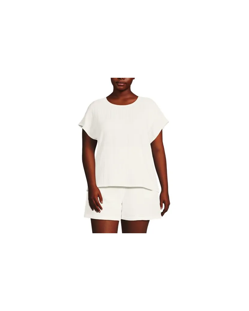Lands' End Musselin-T-Shirt, Damen, Größe plus, Weiß, by Weiß