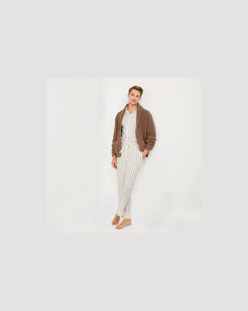 Lands' End Essenzielle Pyjama-Hose aus Baumwolle, Herren, Größe:44-46 regular, Weiß, Baumwolle, by Weiß