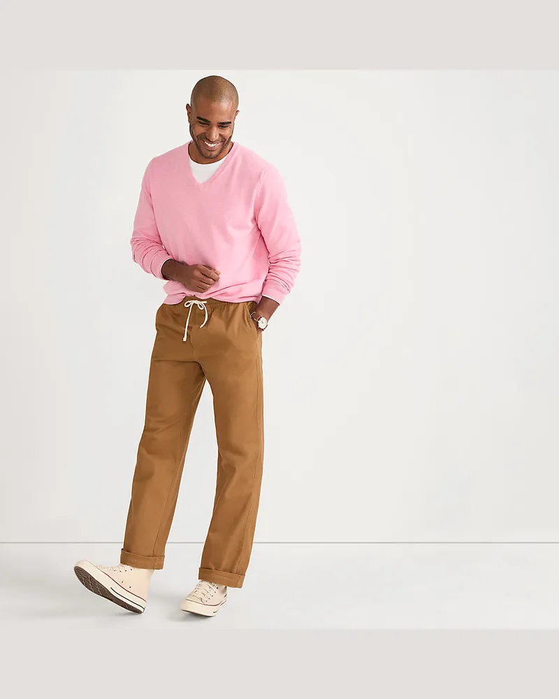 Lands' End Entspannte Schlupfbund-Hose, Herren, Größe regular, Braun, Elasthan/Baumwoll-Mischung, by Braun