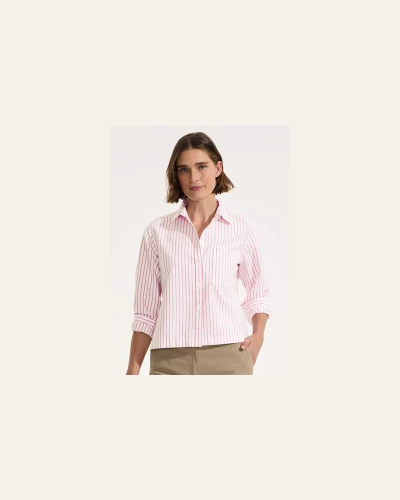 Lands' End Verkürzte Oxfordbluse, Damen, Größe regular, Rot, Baumwolle, by Rot