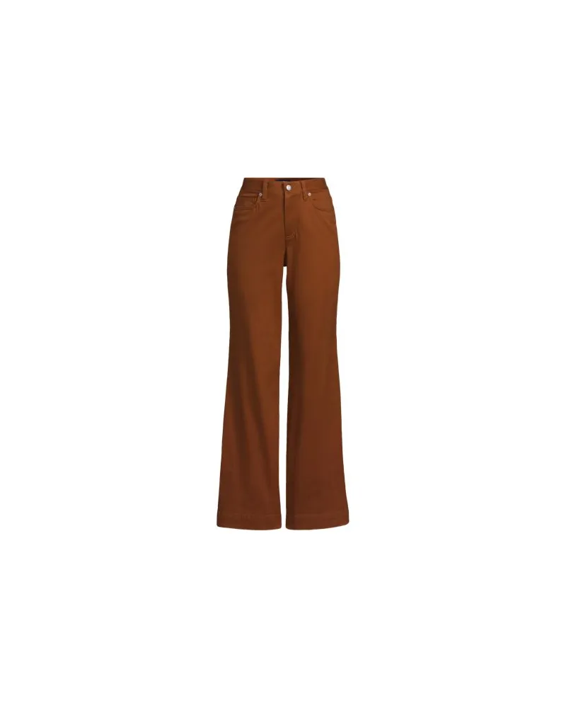 Lands' End 5-Pocket-Chinos mit weitem Bein, Damen, Größe plus, Braun, Baumwoll-Mischung, by Braun