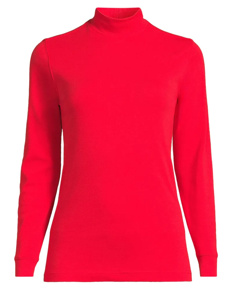 Lands' End Stehkragen-Shirt, Damen, Größe plus, Rot, Baumwolle, by Rot