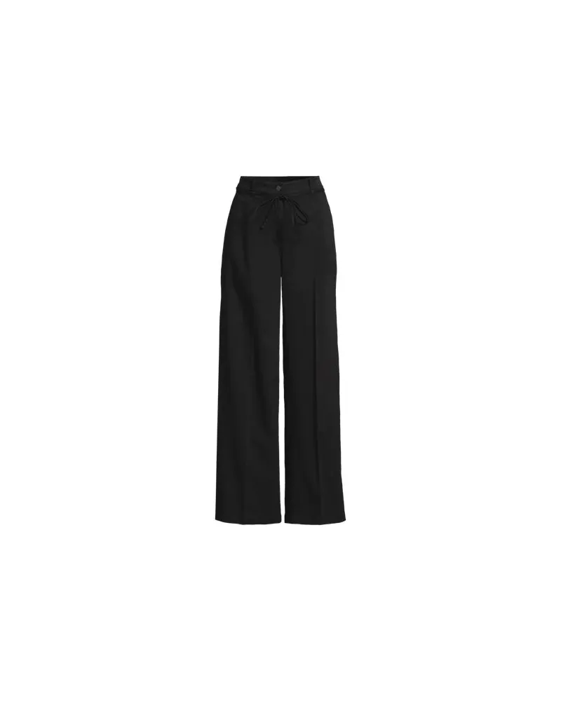Lands' End Weite Chinos High Waist aus Lyocell-Mix, Damen, Größe petite, Schwarz, Baumwolle/Baumwoll-Mischung, by Schwarz