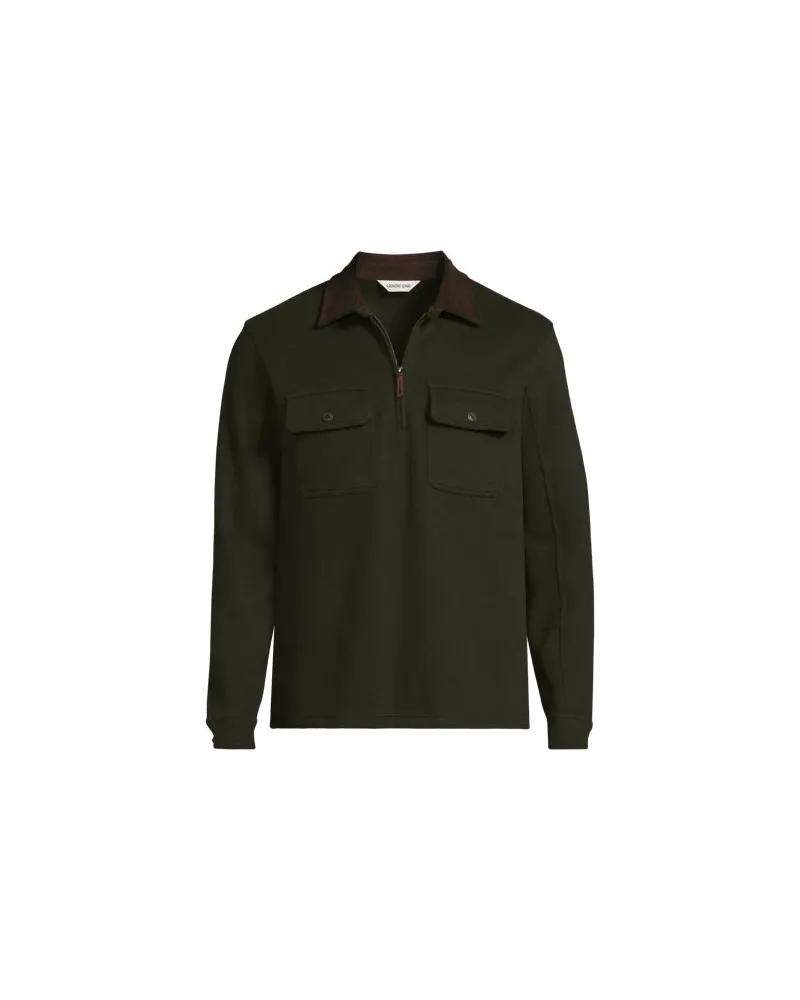 Lands' End Bedford-Polo-Pullover mit Cordkragen, Herren, Größe:60 regular, Braun, Baumwoll-Mischung/Polyester-Mischung, by Braun