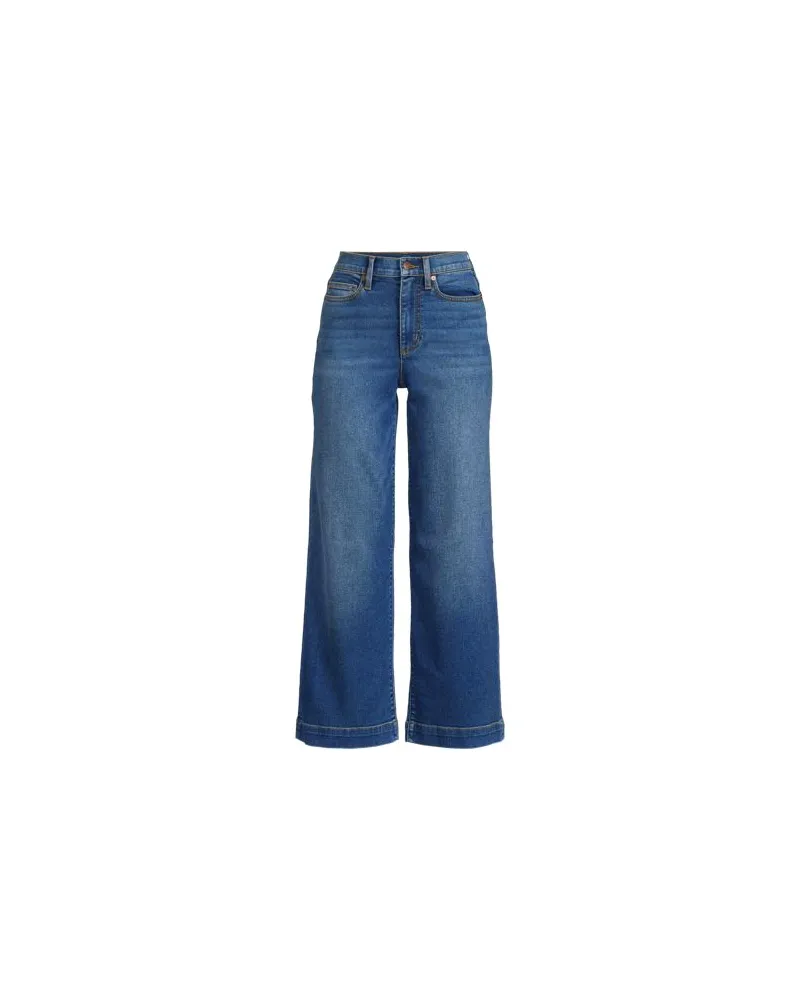 Lands' End Recover Culotte-Jeans High Waist, Damen, Größe regular, Blau, Baumwolle/Elasthan, by Blau