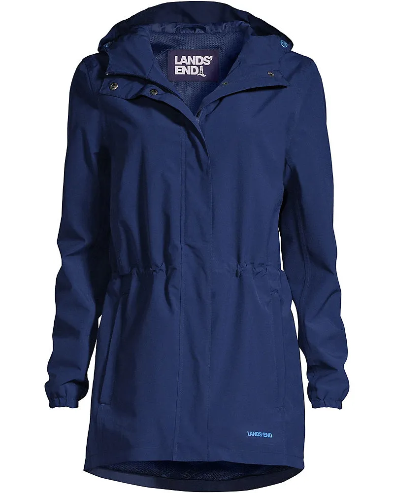 Lands' End Wasserdichte Regenjacke SQUALL mit Packfach, Damen, Größe regular, Blau, Polyester, by Blau
