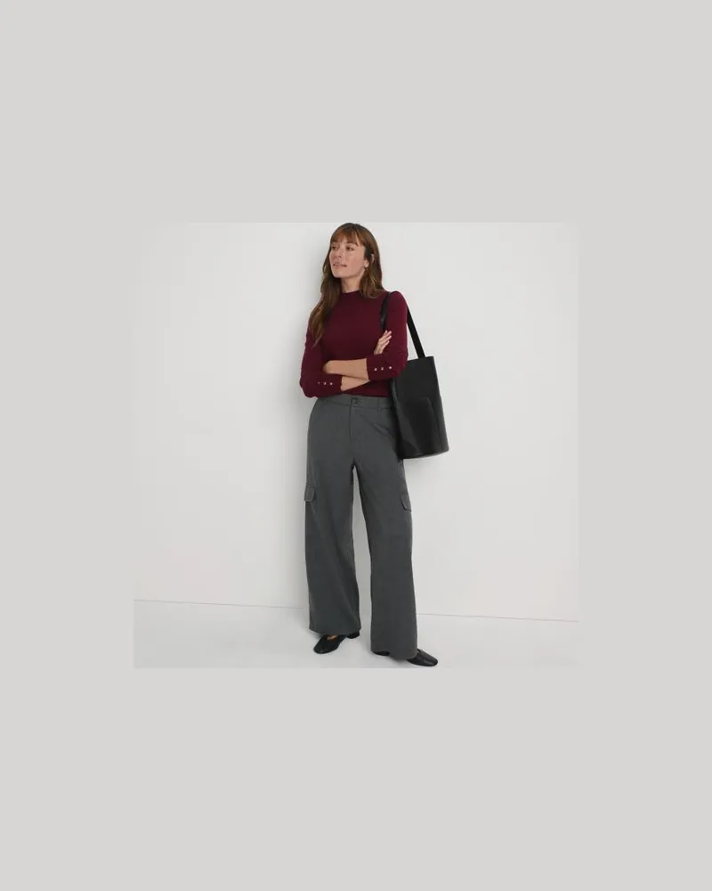 Lands' End Cargohose aus weichem Twill, Damen, Größe petite, Grau, Viskose/Polyester-Mischung, by Grau