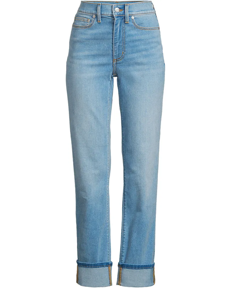 Lands' End Rail Straight Fit Jeans High Waist, Damen, Größe regular, Blau, by Blau