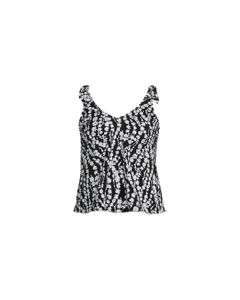 Lands' End Tankini-Top mit geknoteten Trägern und Flattersaum, Damen, Größe plus, Schwarz, Elasthan/Nylon-Mischung, by Schwarz