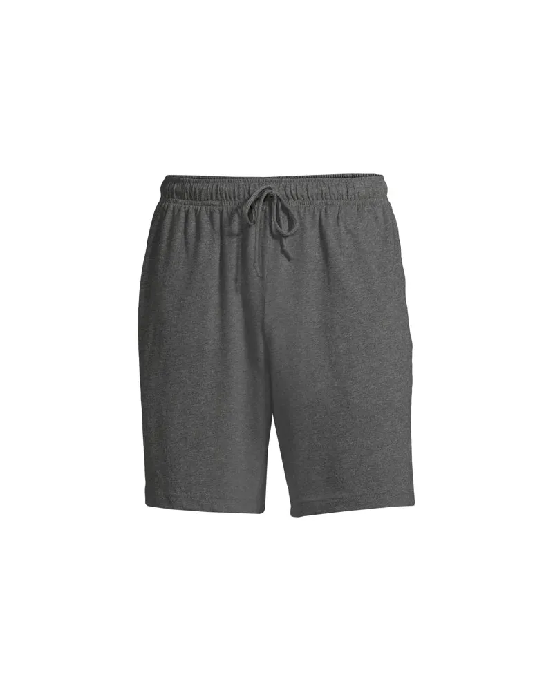 Lands' End Pyjama-Shorts aus Baumwoll-Jersey, Herren, Größe:48-50 regular, Grau, Baumwolle, by Grau