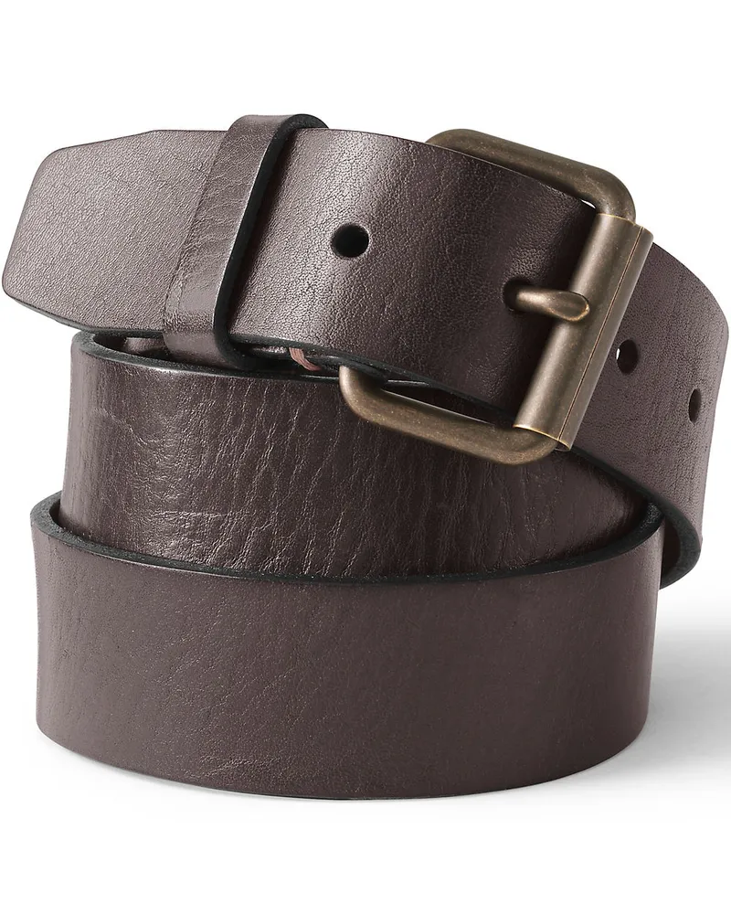 Lands' End Ledergürtel im Vintage-Stil, Herren, Größe regular, Braun, Leder, by Braun