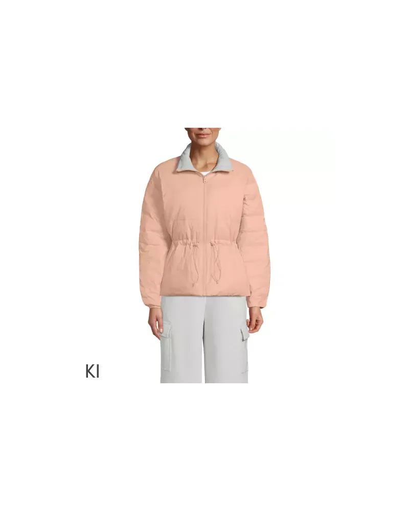 Lands' End Daunen-Wendejacke WANDERWEIGHT Verstaubar Ultraleicht, Damen, Größe petite, Pink, Nylon, by Pink