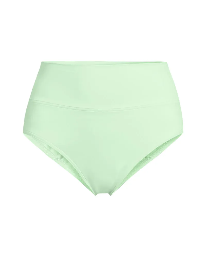 Lands' End Bikinihose zum Umschlagen, High Waist,, Damen, Größe plus, Grün, Elasthan/Nylon-Mischung, by Grün
