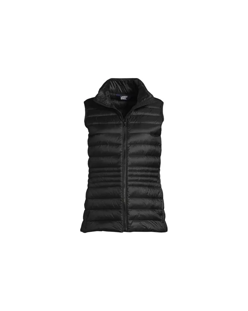 Lands' End Daunenweste WANDERWEIGHT Verstaubar Ultraleicht, Damen, Größe petite, Schwarz, Nylon, by Schwarz