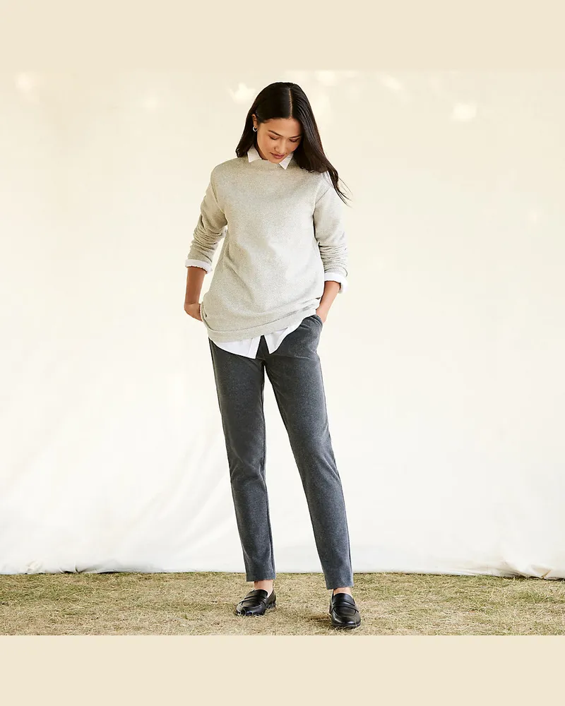 Lands' End Komfort-Cordhose SPORT KNIT, Damen, Größe regular, Grau, Baumwoll-Mischung, by Grau