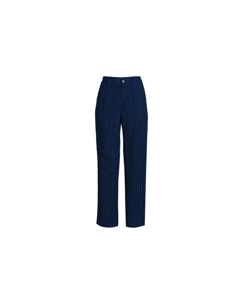 Lands' End Knöchellange Leinen-Anzughose, Damen, Größe regular, Blau, Leinen, by Blau