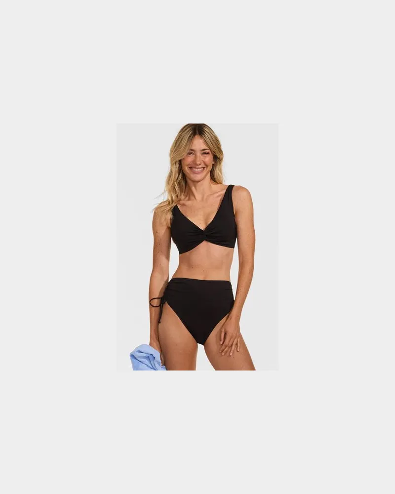 Lands' End Verstellbare High Waist Bikinihose, Damen, Größe regular, Schwarz, by Schwarz