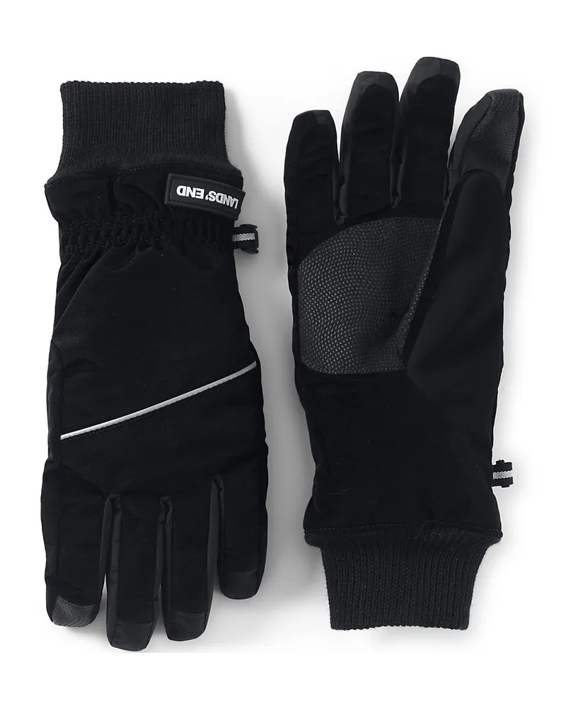 Lands' End Wasserdichte Handschuhe SQUALL, Damen, Größe regular, Schwarz, Nylon, by Schwarz