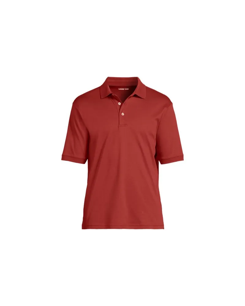 Lands' End Supima Kurzarm-Polo, Classic Fit, Herren, Größe tall, Orange, Baumwolle, by Orange