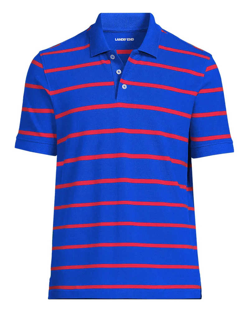 Lands' End Performance Piqué-Poloshirt, Herren, Größe tall, Blau, Baumwoll-Mischung, by Blau
