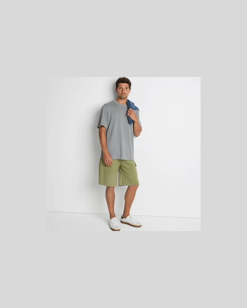Lands' End Premium Piqué-Shirt, Herren, Größe:44-46 regular, Grau, Baumwolle/Polyester, by Grau