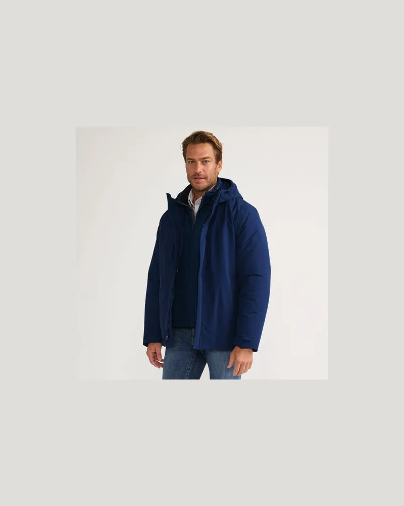 Lands' End Isolierte, wasserdichte 3-in-1-Jacke Squall, Herren, Größe:60 regular, Blau, Polyester/Nylon, by Blau