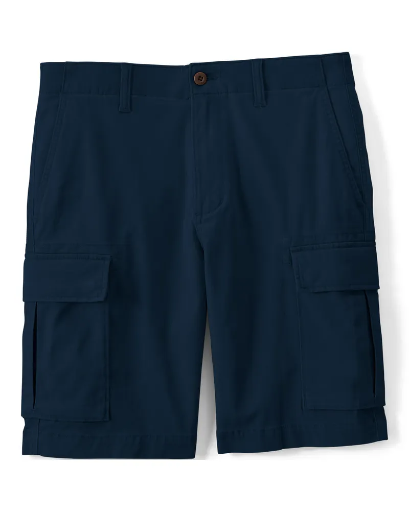 Lands' End Classic Fit Stretch-Cargoshorts mit Komfortbund, 26 cm, Herren, Größe regular, Blau, Elasthan/Baumwoll-Mischung, by Blau