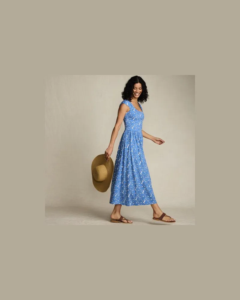 Lands' End Midikleid aus Baumwolle/Modal-Mix, Damen, Größe:40-42 petite, Blau, Baumwolle Modal, by Blau