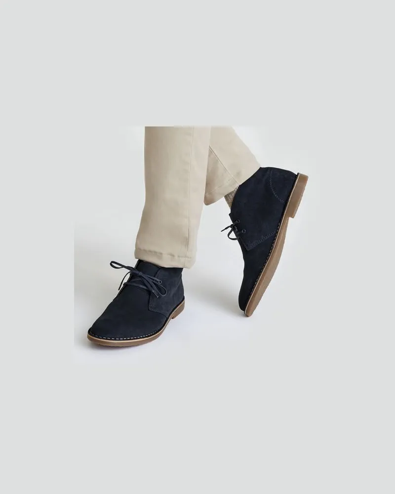 Lands' End Desert Boots aus Veloursleder, Herren, Größe regular, Blau, Rauleder, by Blau