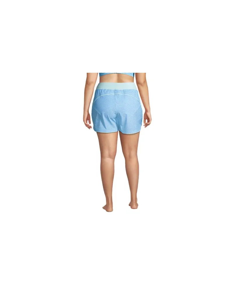 Lands' End Gemusterte Badeshorts, Damen, Größe plus, Blau, Nylon-Mischung, by Blau