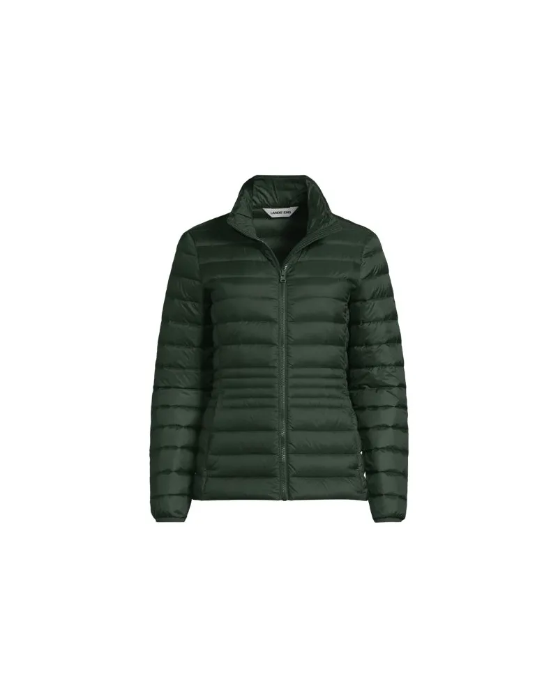 Lands' End Ultraleichte verstaubare Daunenjacke Wanderweight, Damen, Größe plus, Grün, Nylon, by Grün