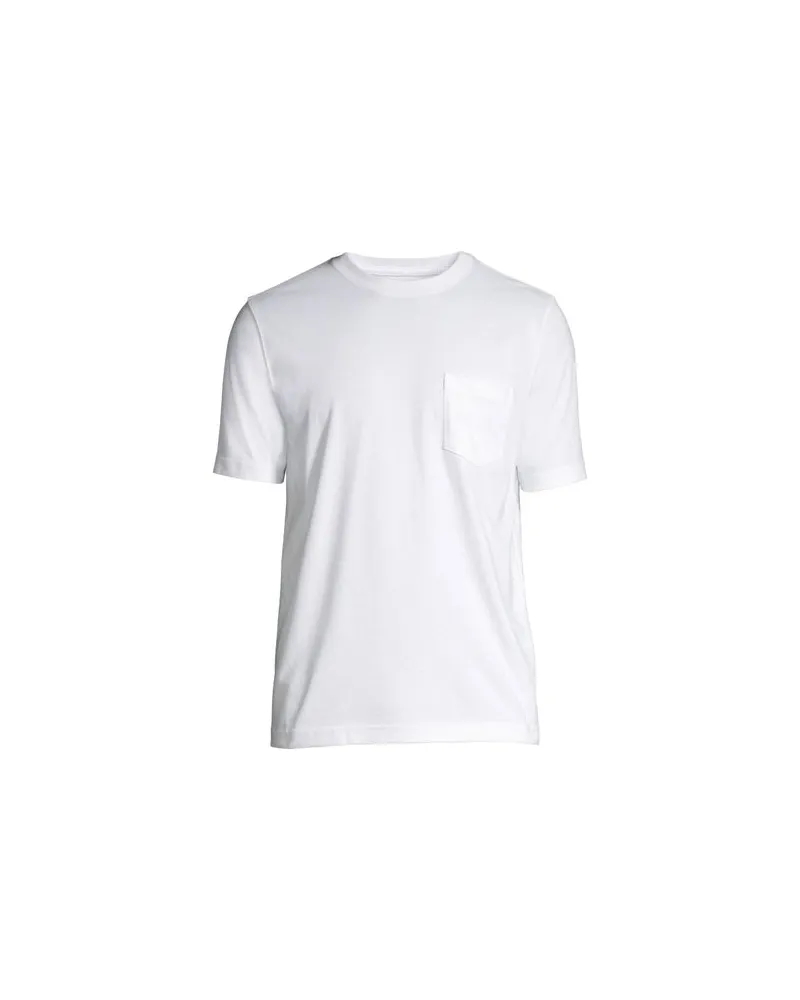 Lands' End Super-T Kurzarm-Shirt mit Brusttasche, Classic Fit, Herren, Größe:60 regular, Weiß, Baumwolle, by Weiß
