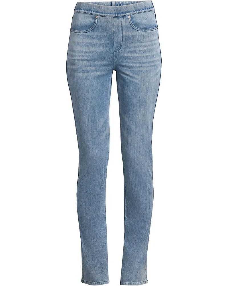 Lands' End High Waist Straight Knit STARFISH Jeans, Damen, Größe plus, Blau, Baumwoll-Mischung/Polyester-Mischung, by Blau