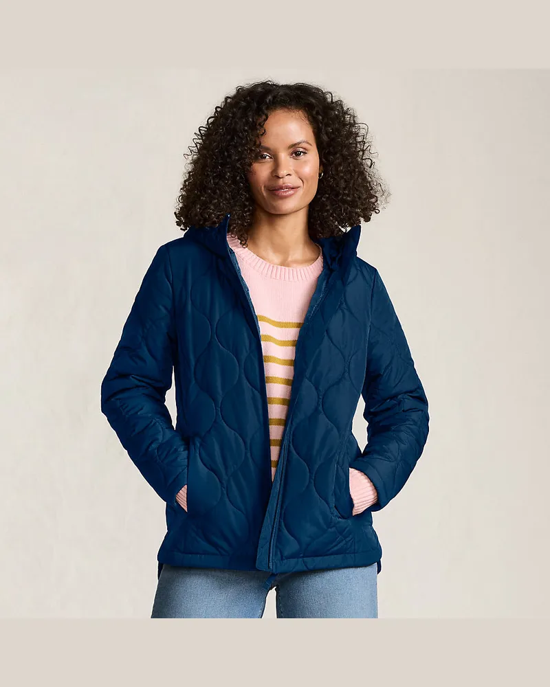 Lands' End Isolierte Steppjacke FeatherFree, Damen, Größe regular, Blau, Polyester, by Blau