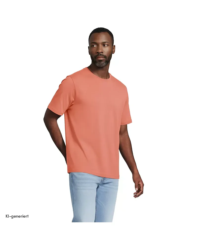 Lands' End Super-T Kurzarm-Shirt, Classic Fit, Herren, Größe regular, Rot, Baumwolle, by Rot