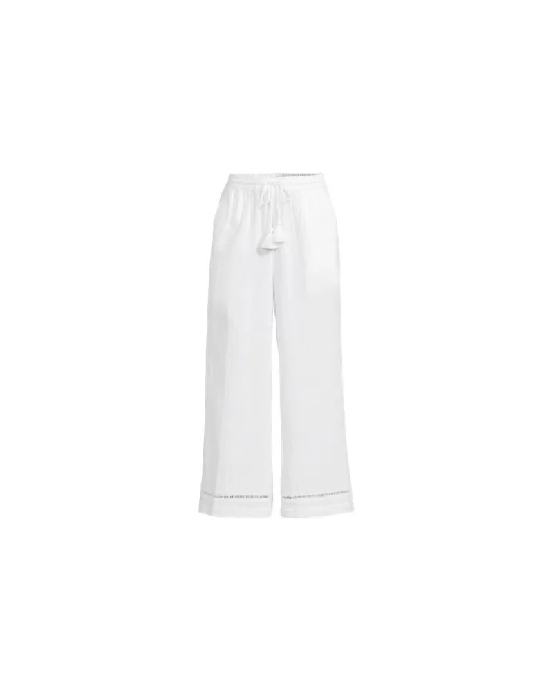 Lands' End 7/8-Schlupfhose aus Musselin, Damen, Größe regular, Weiß, Baumwolle, by Weiß