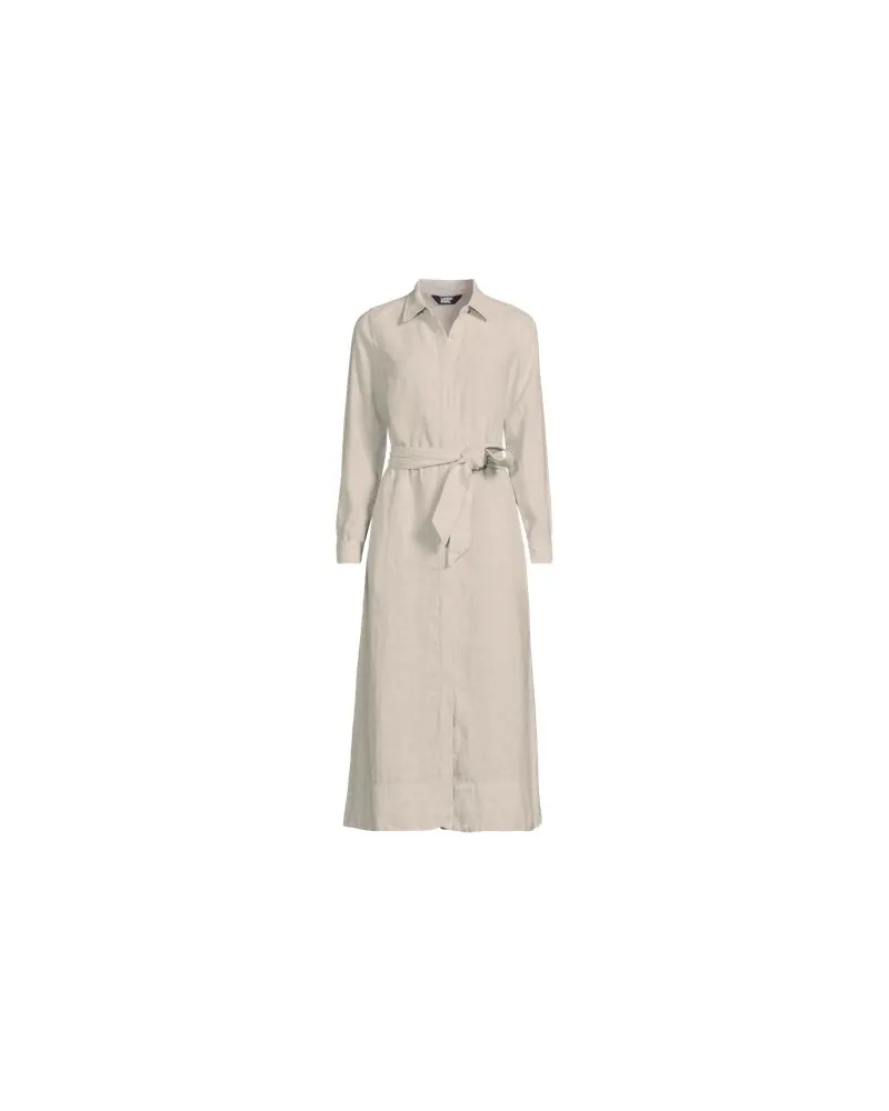 Lands' End Leinen-Midikleid, Damen, Größe plus, Weiß, by Weiß