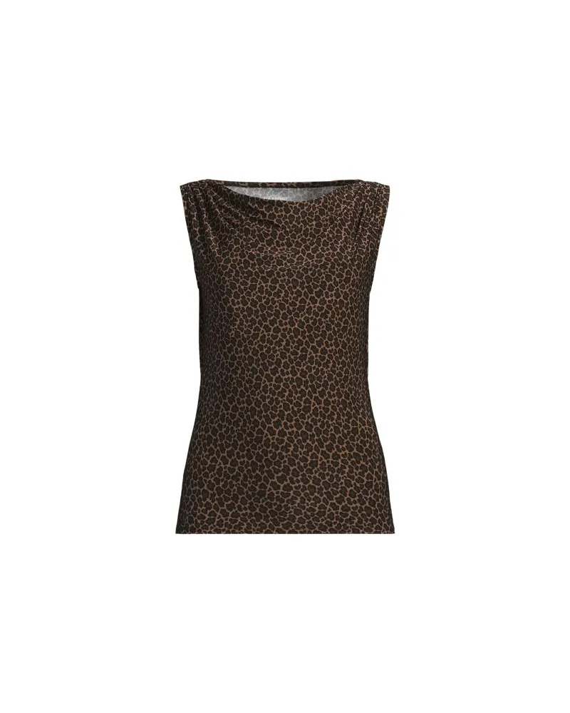 Lands' End Silk Knit Ärmelloses Top, Damen, Größe plus, Braun, Polyester-Mischung, by Braun