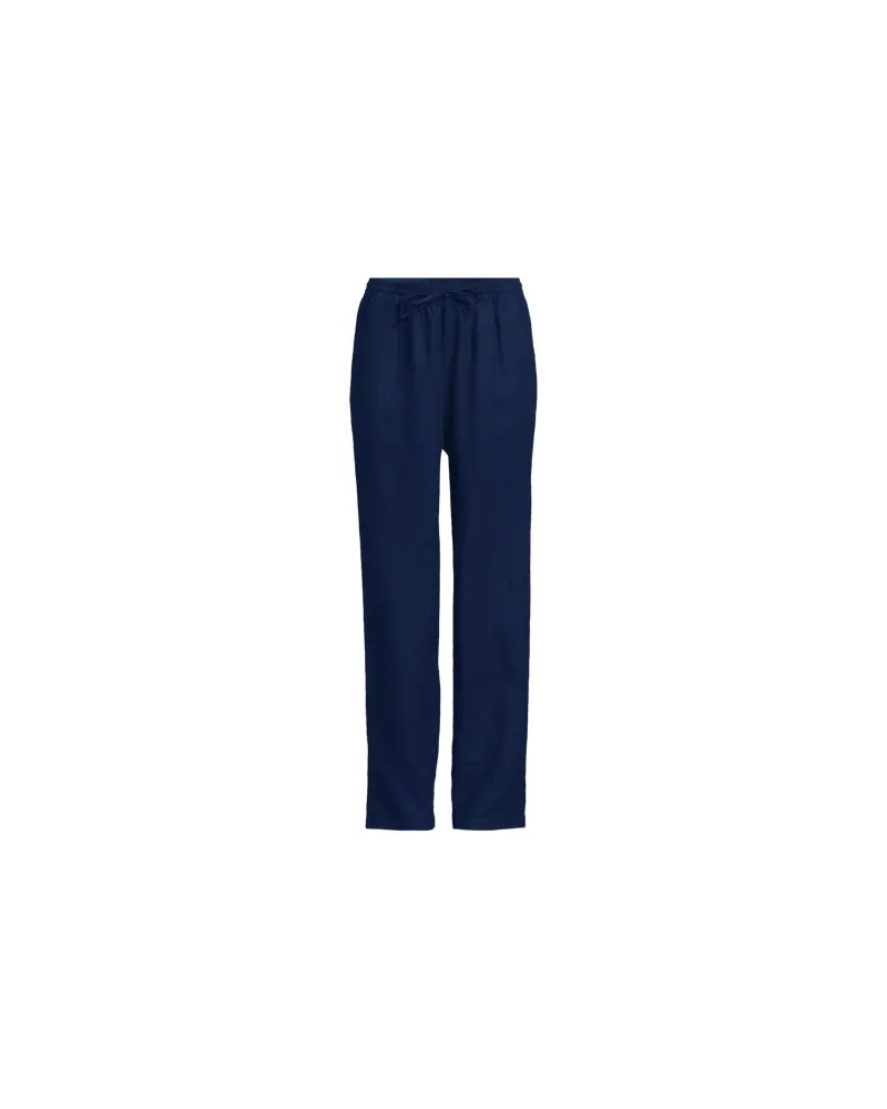 Lands' End Relaxte Schlupfhose aus reinem Leinen, Damen, Größe regular, Blau, Leinen, by Blau